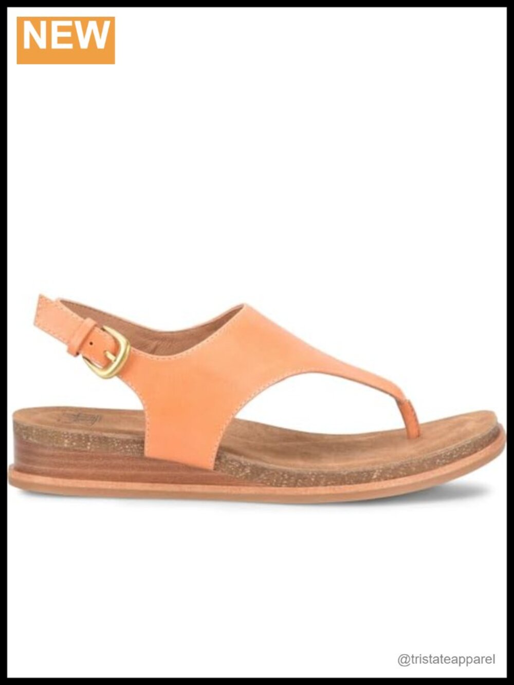 Italian Leather Slingback Wedge Sandals Cork Footbed Comfort